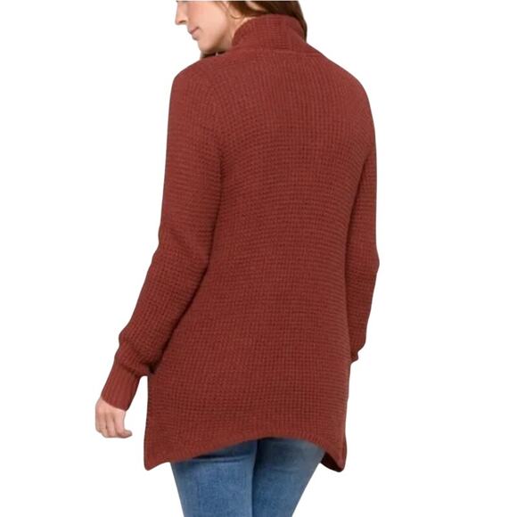 Market & Spruce (XS) Tabatha Waffle Knit Cotton Blend Cocoon Cardigan Rust - Picture 6 of 16